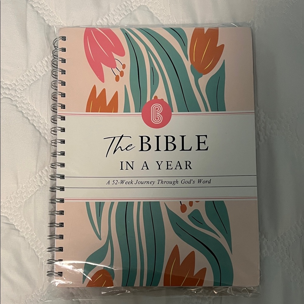 The Bible in a Year Spiral Journal - Pink Floral